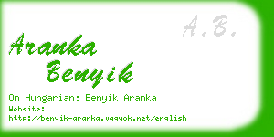 aranka benyik business card